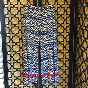 TART BLUE WHITE‎ W/ RED TRIM  PALAZZO PANT SIZE MEDIUM